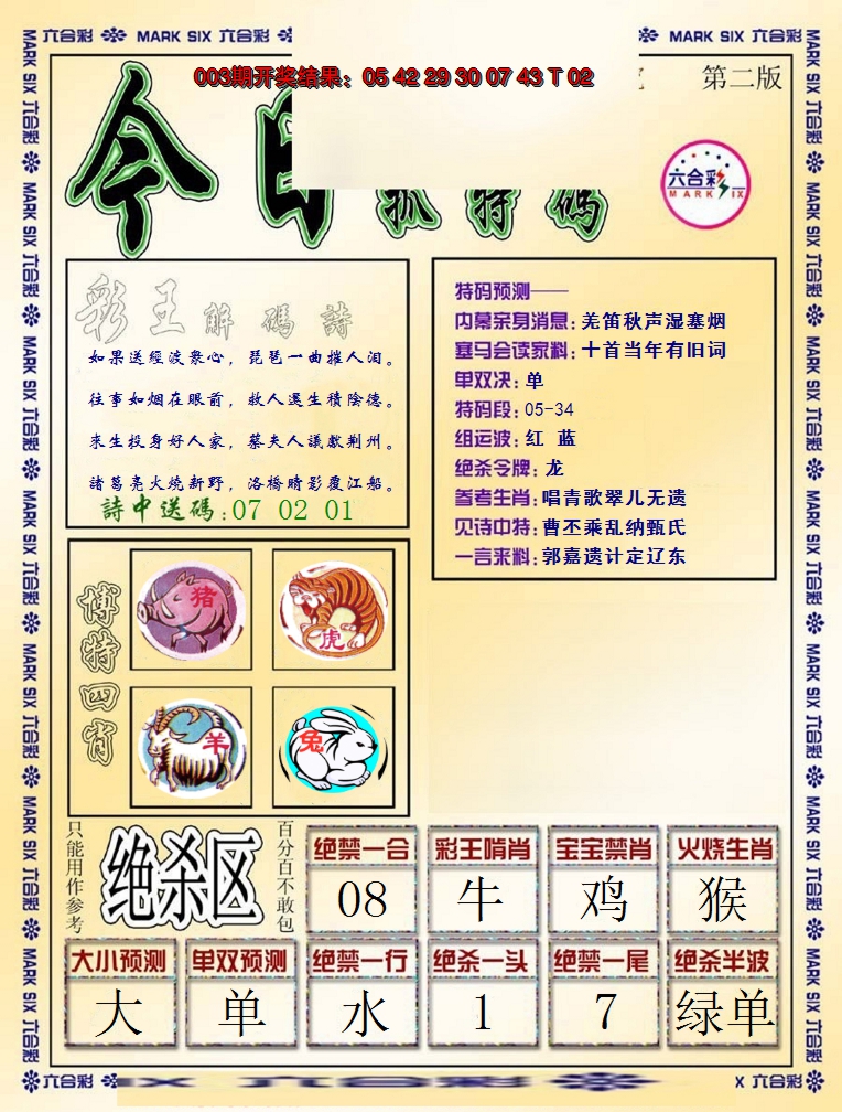 2025004期今日抓特码-B