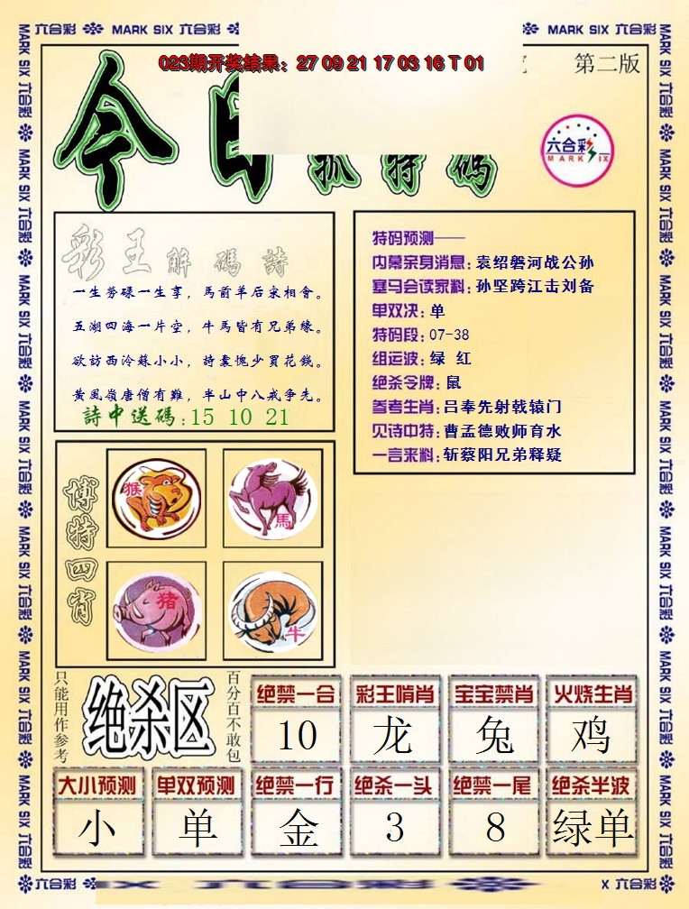 2025024期今日抓特码-B
