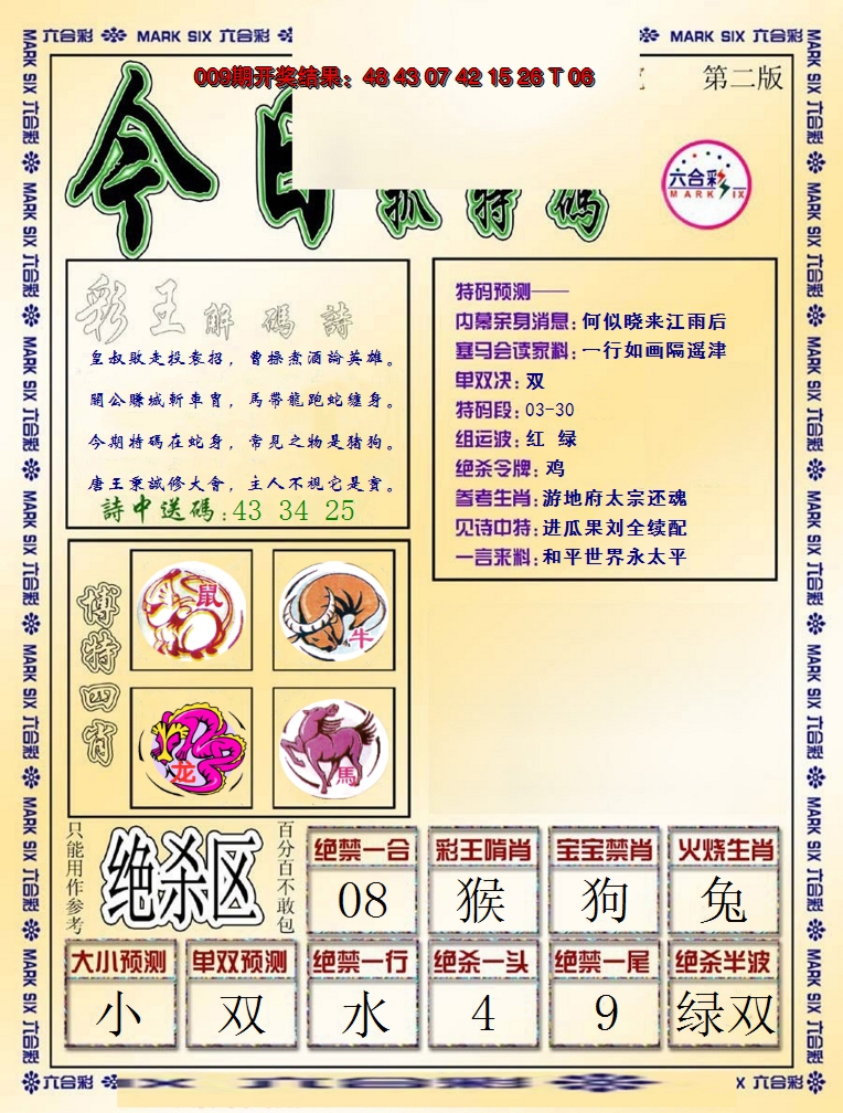 2025010期今日抓特码-B