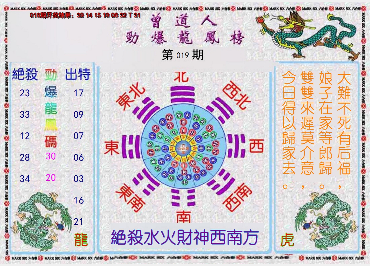2025019期曾道人劲爆龙凤榜
