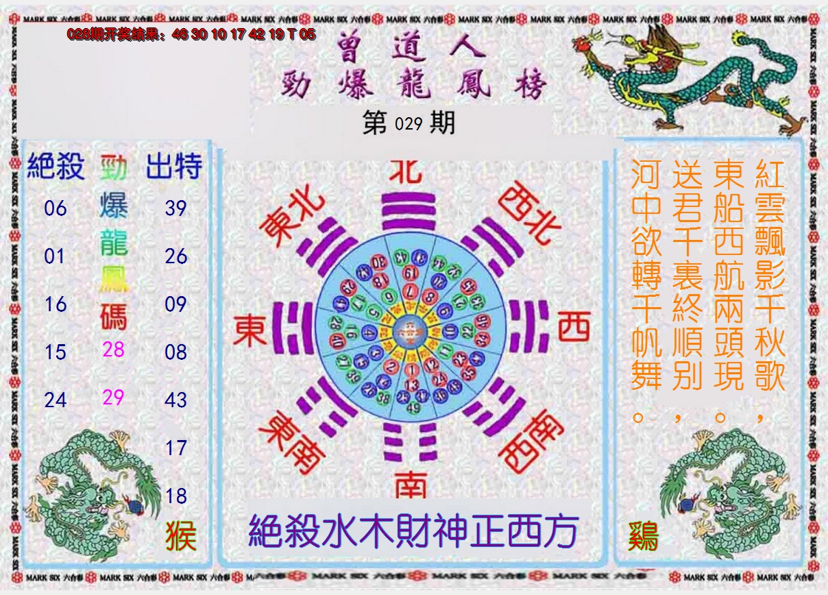 2025029期曾道人劲爆龙凤榜