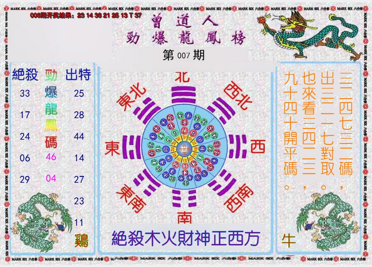 2025007期曾道人劲爆龙凤榜