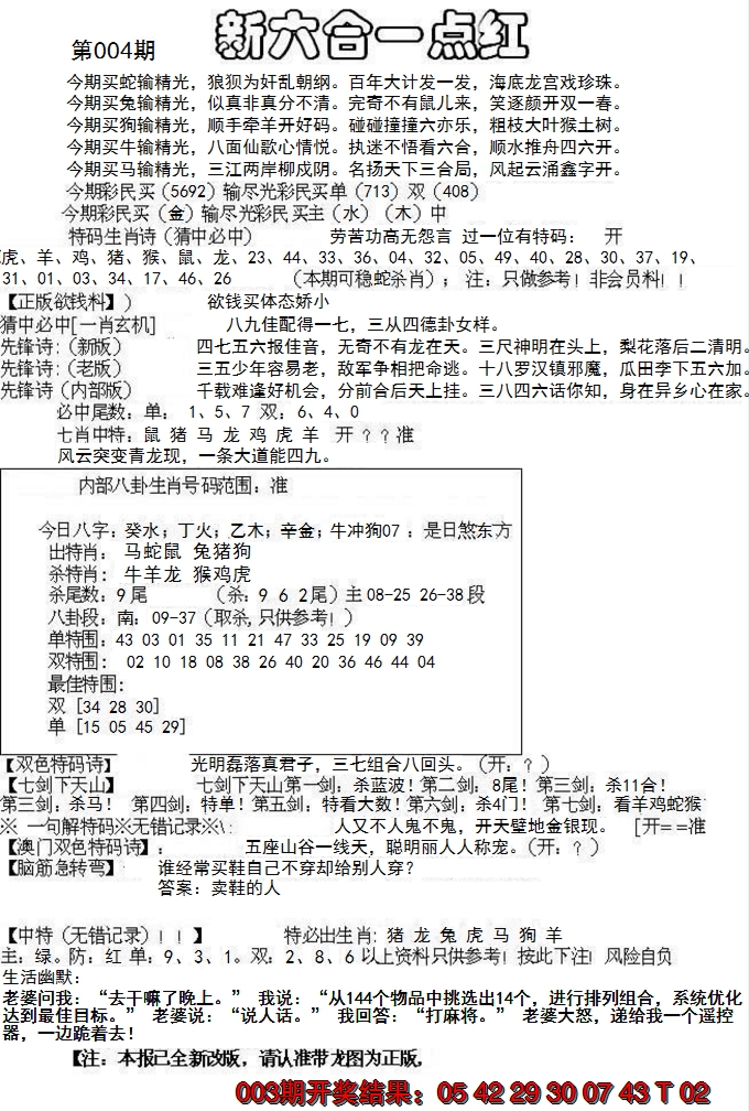 2025004期六合一点红A