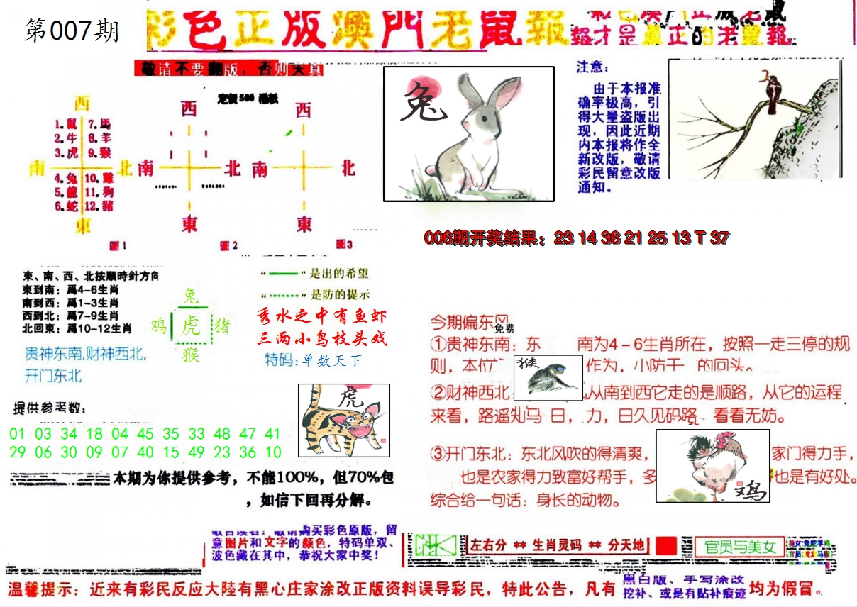 2025007期彩色正版澳门老鼠报