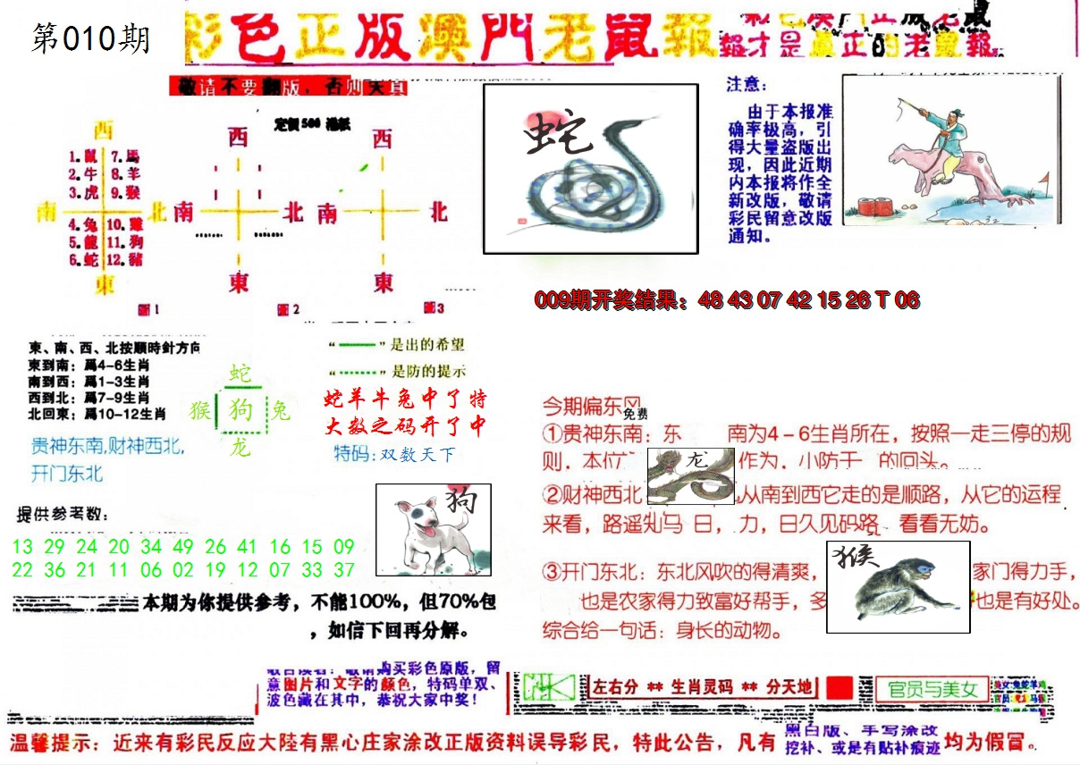 2025010期彩色正版澳门老鼠报