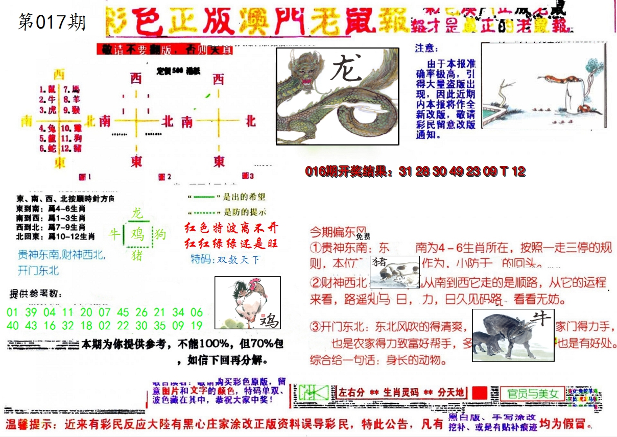 2025017期彩色正版澳门老鼠报