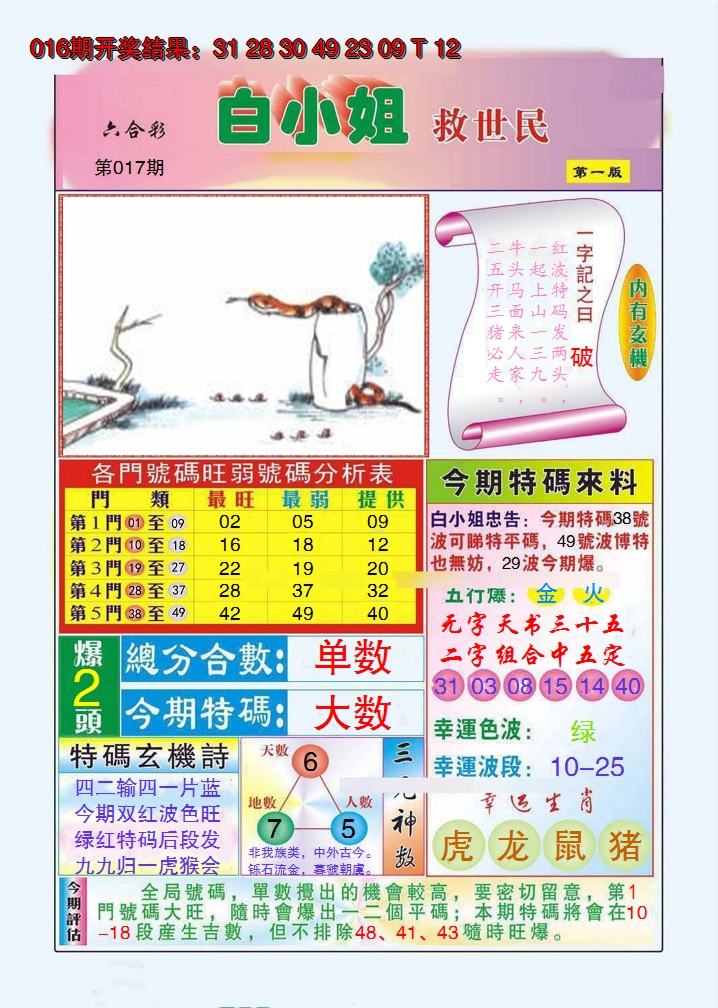 2025017期白小姐救世民A