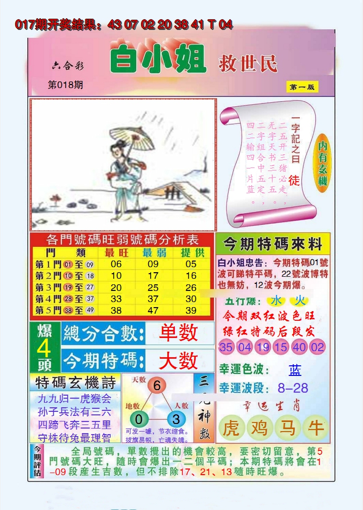 2025018期白小姐救世民A