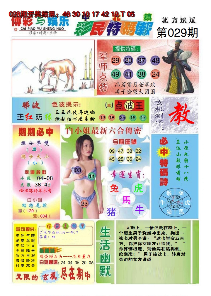 2025029期中北彩民特码报