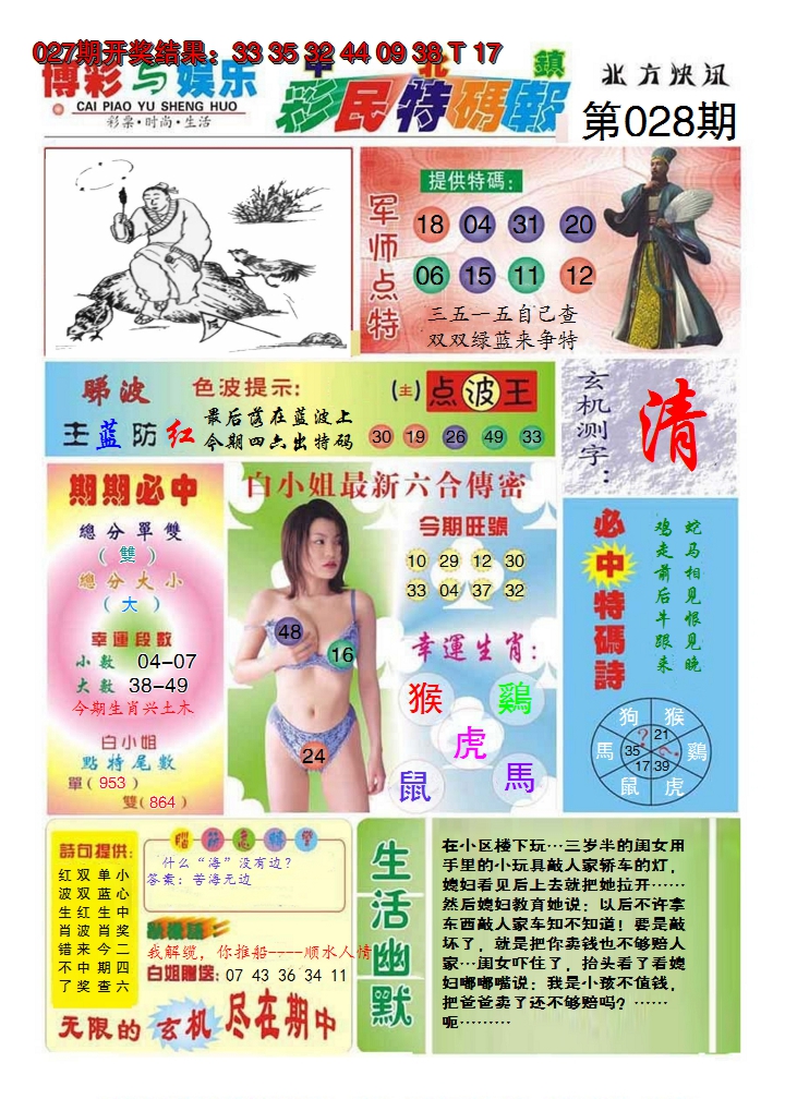 2025028期中北彩民特码报