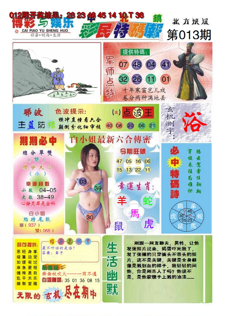 2025013期中北彩民特码报