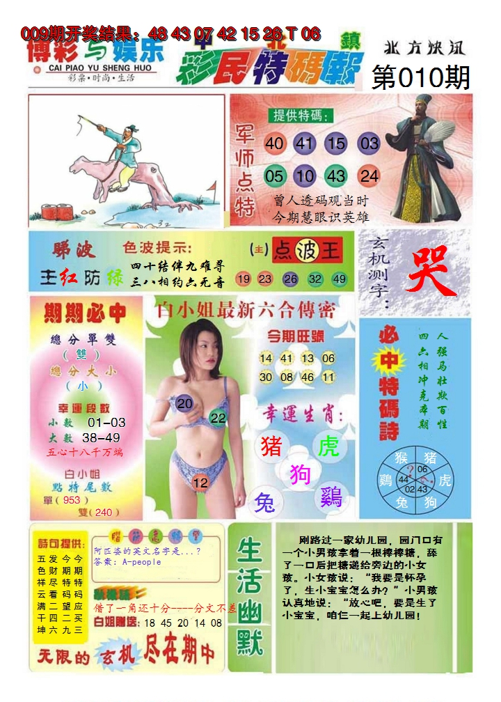2025010期中北彩民特码报