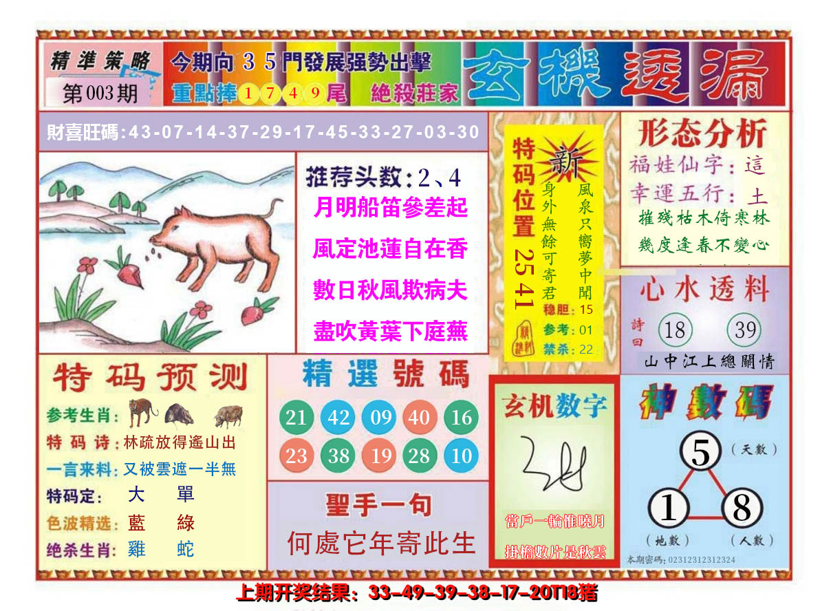 2025003期玄机透漏
