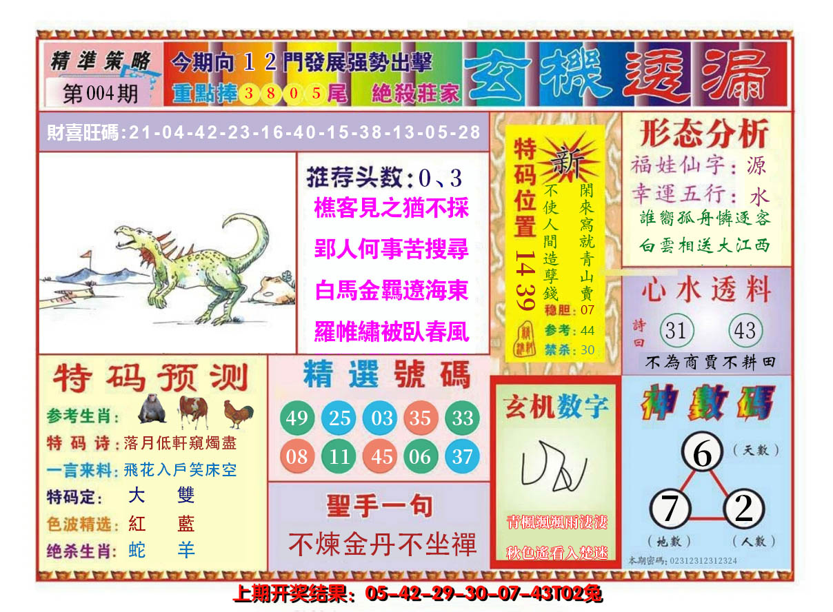 2025004期玄机透漏