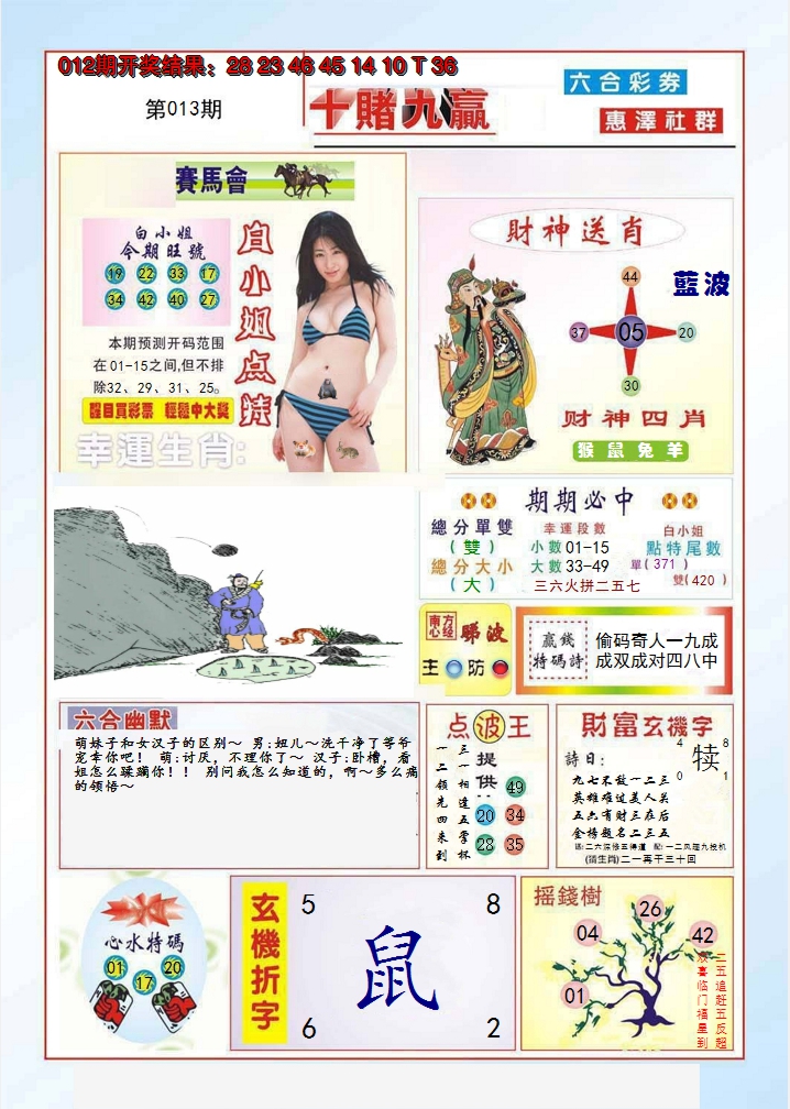 2025013期十赌九羸