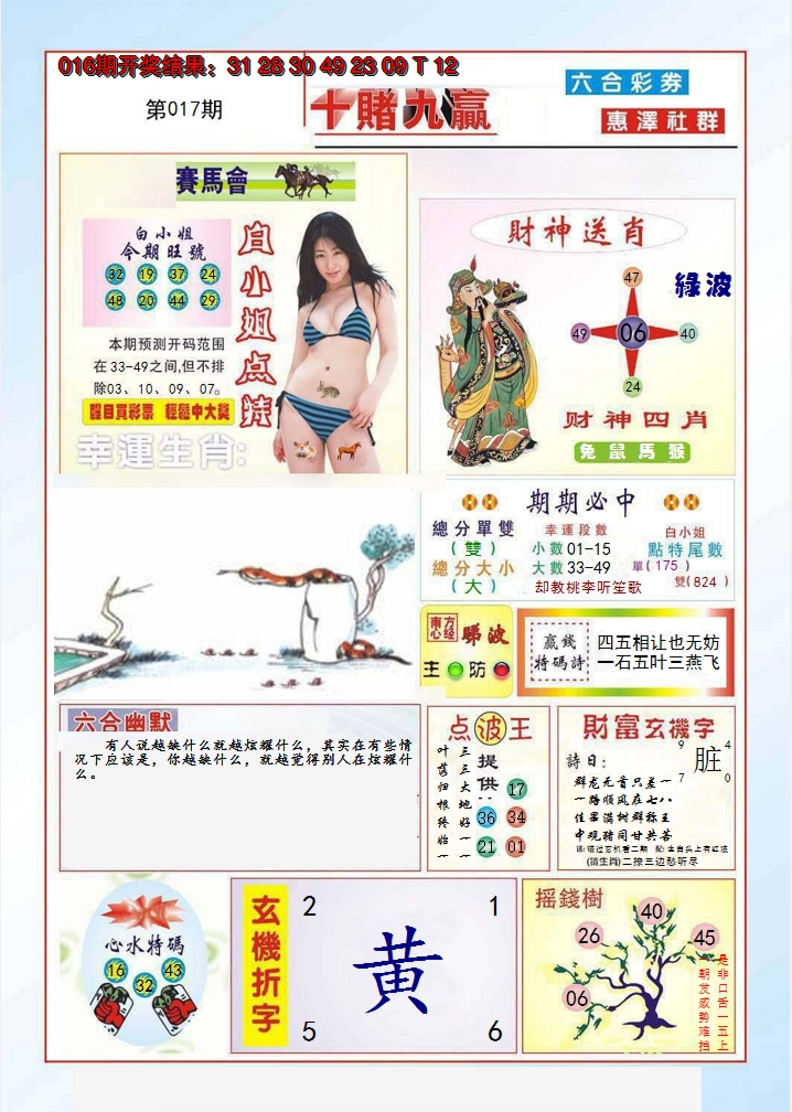 2025017期十赌九羸