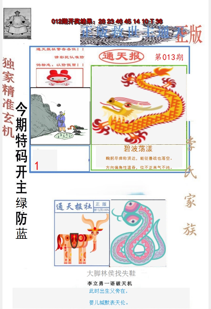2025013期李力勇通天报