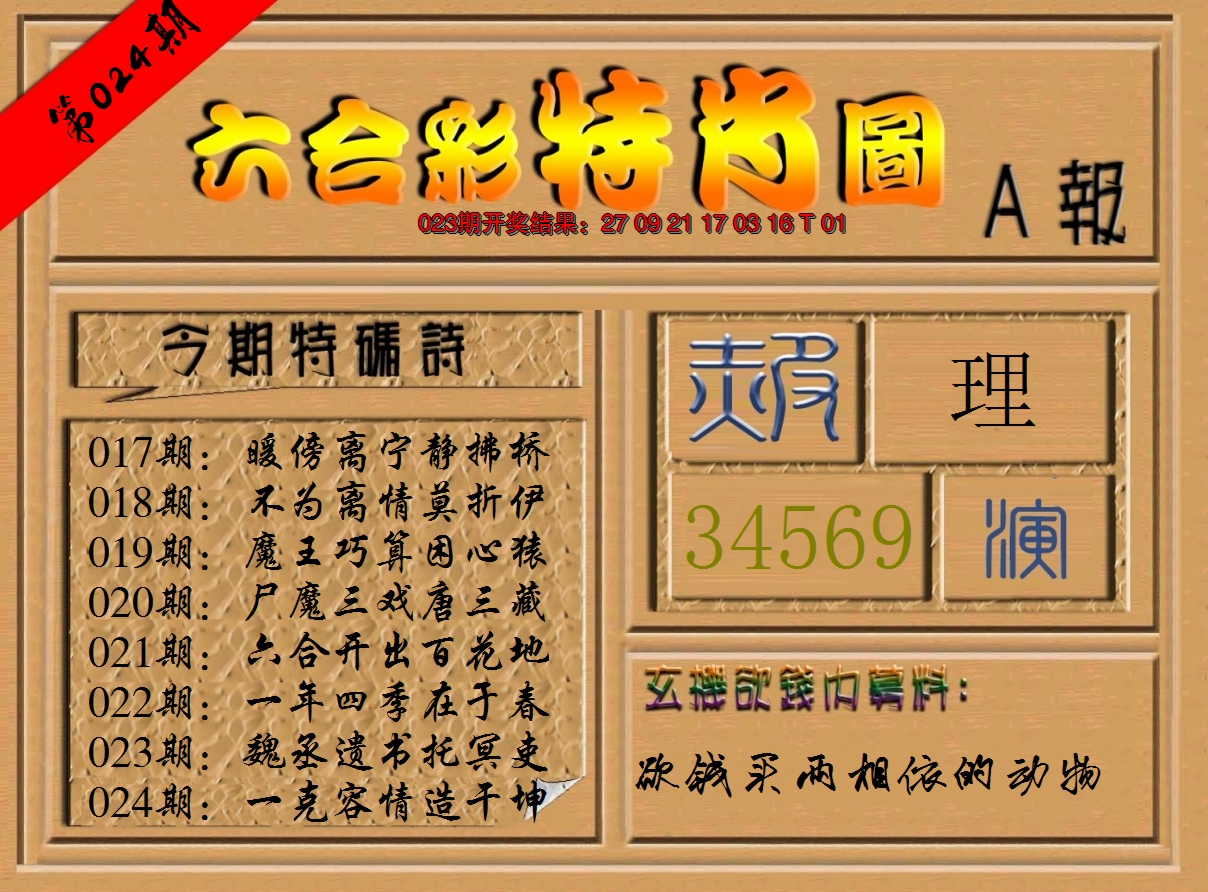 2025024期六合彩特肖图a