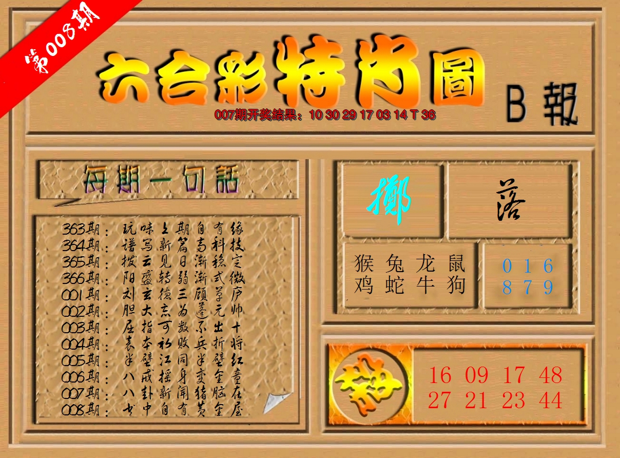 2025008期六合彩特肖图b