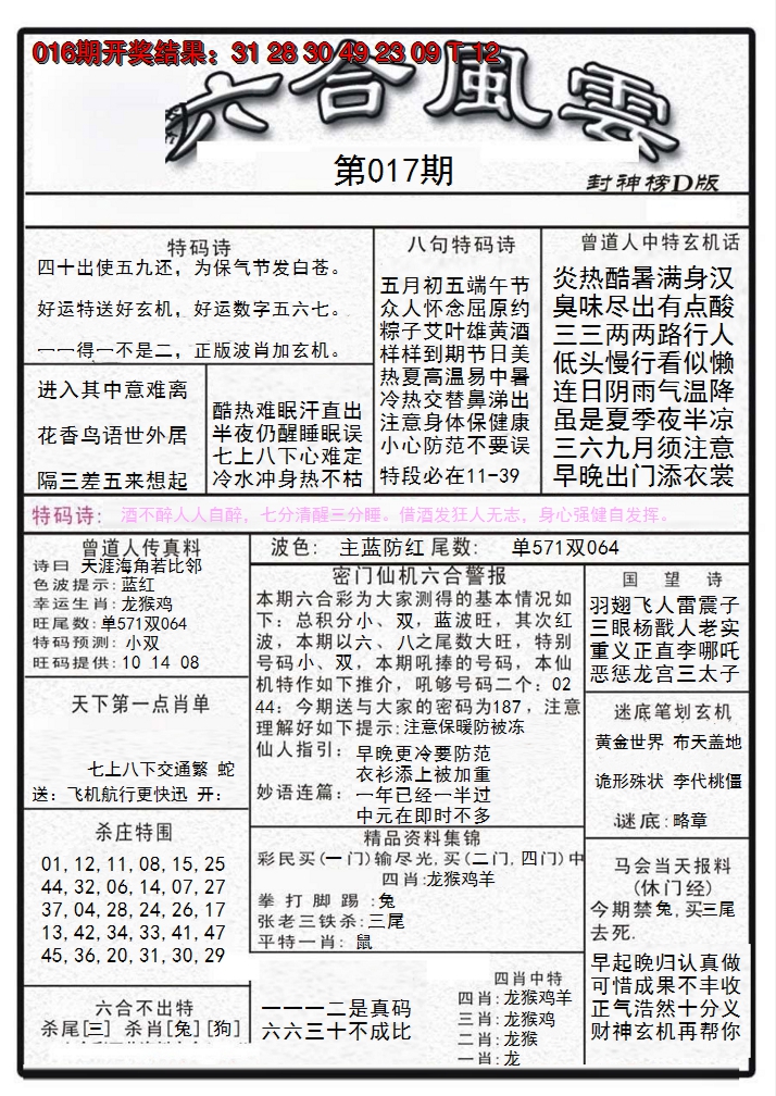 2025017期六合风云A