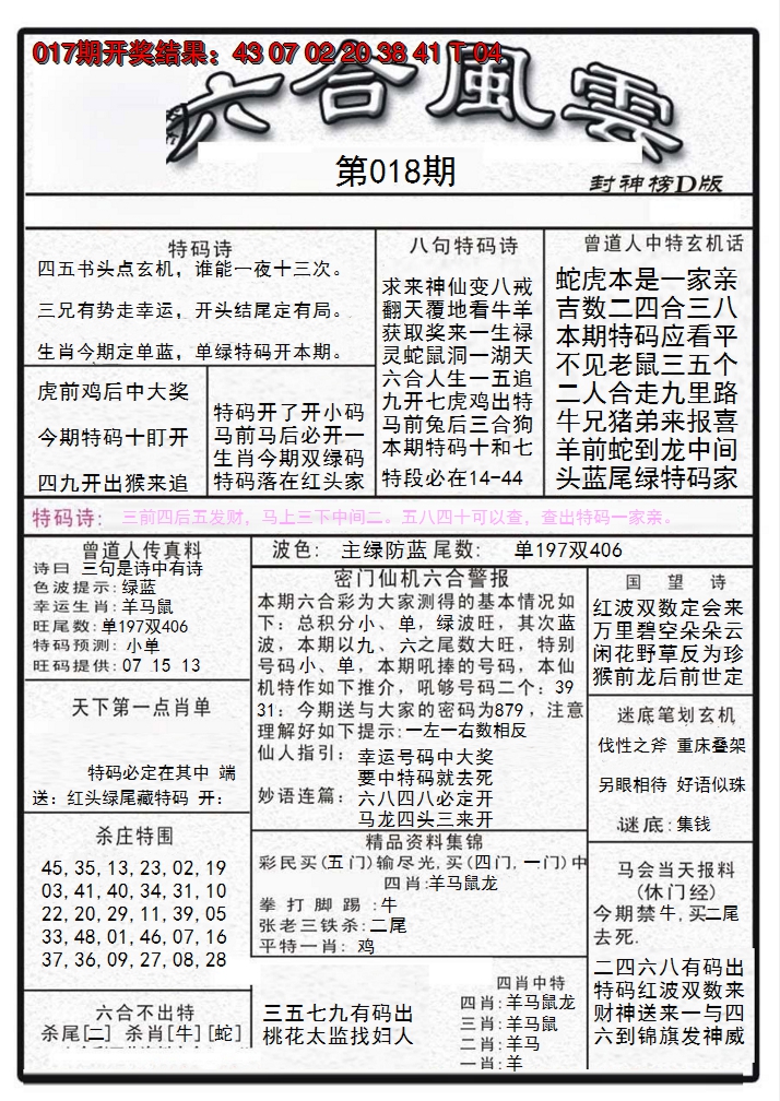 2025018期六合风云A
