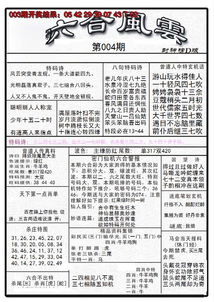 2025004期六合风云A