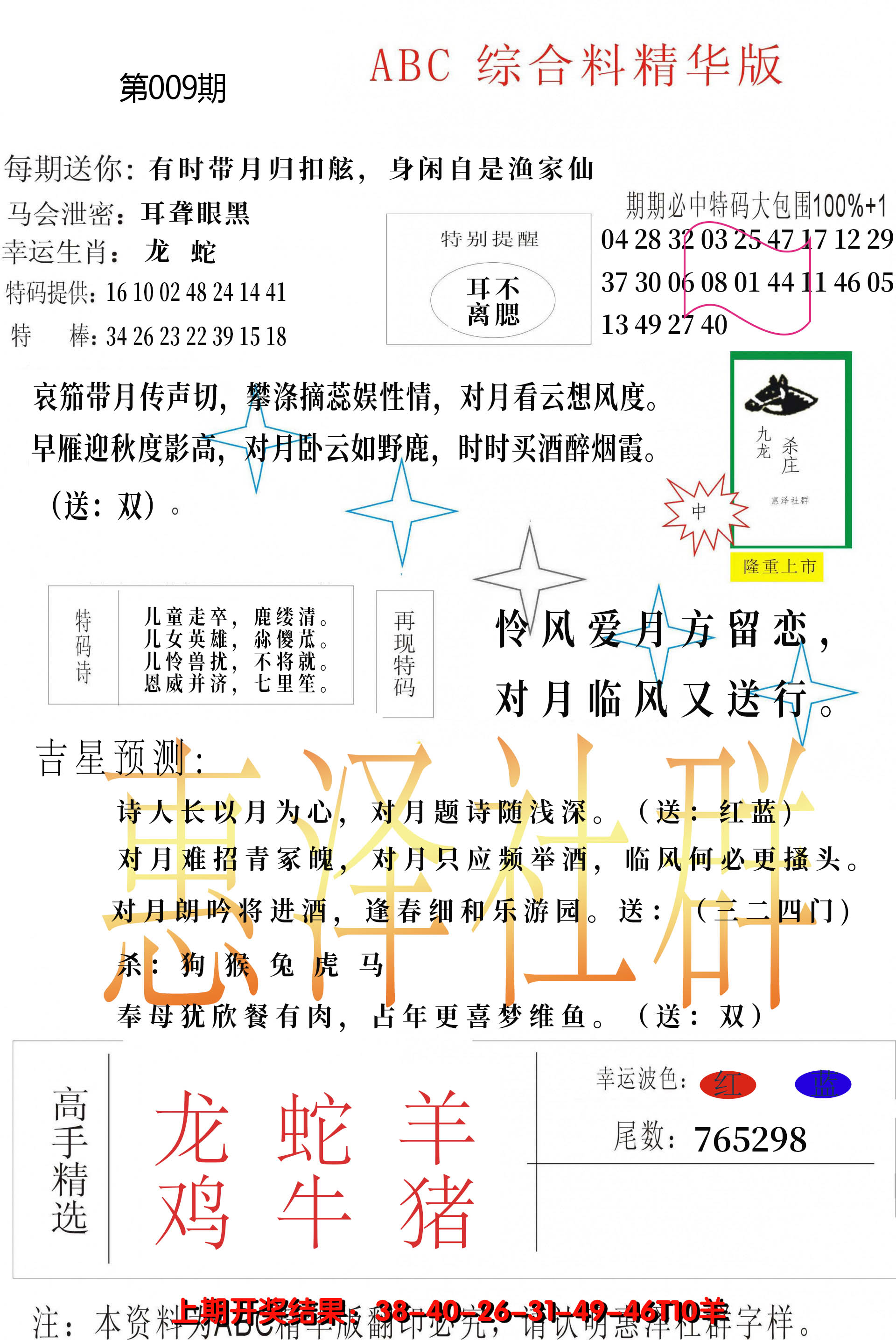 2025009期综合正版资料