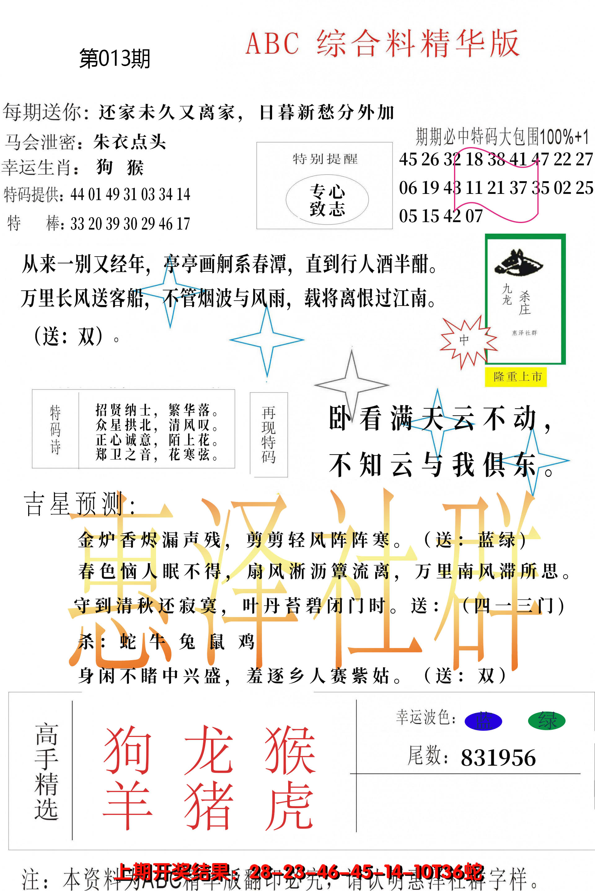 2025013期综合正版资料
