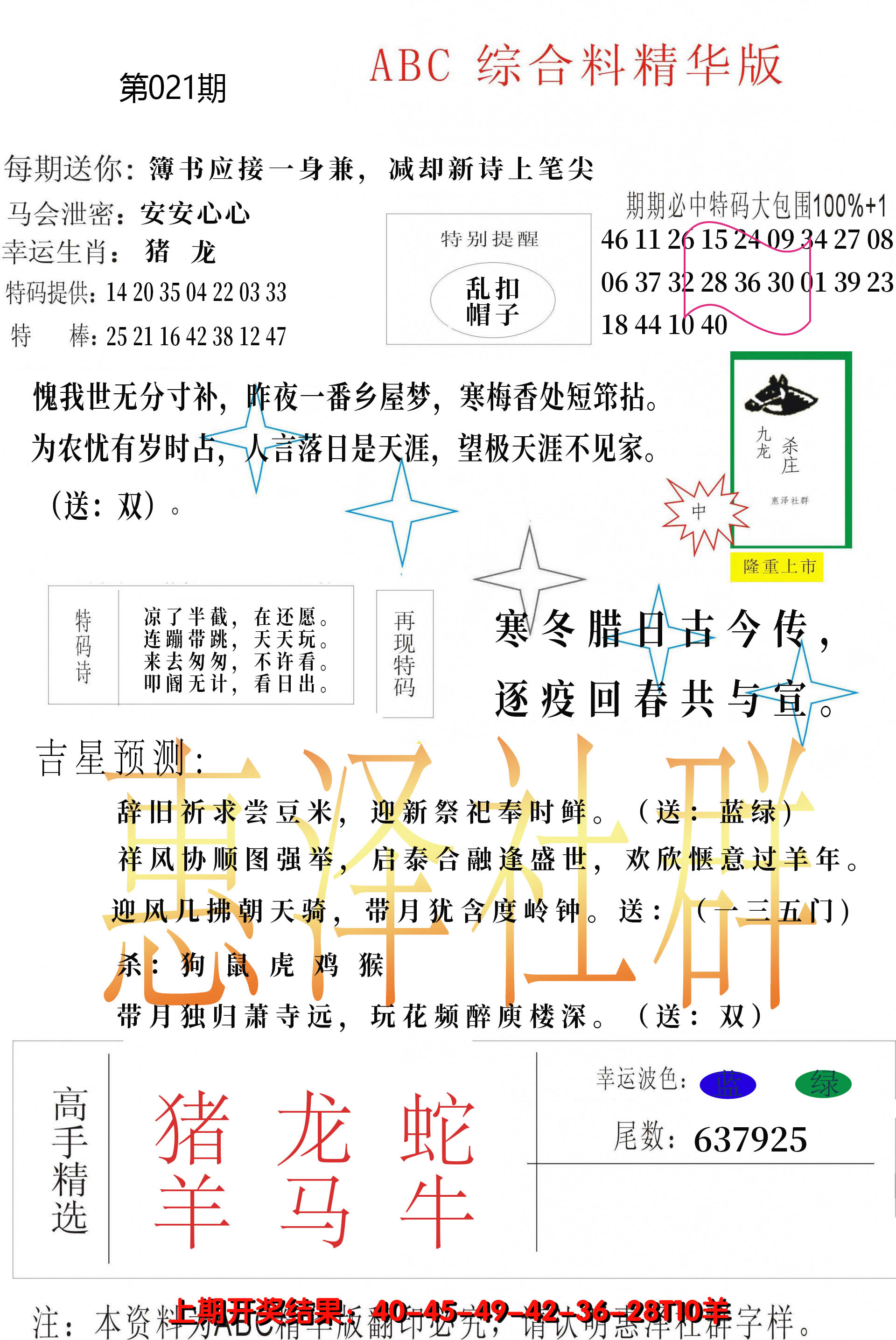 2025021期综合正版资料