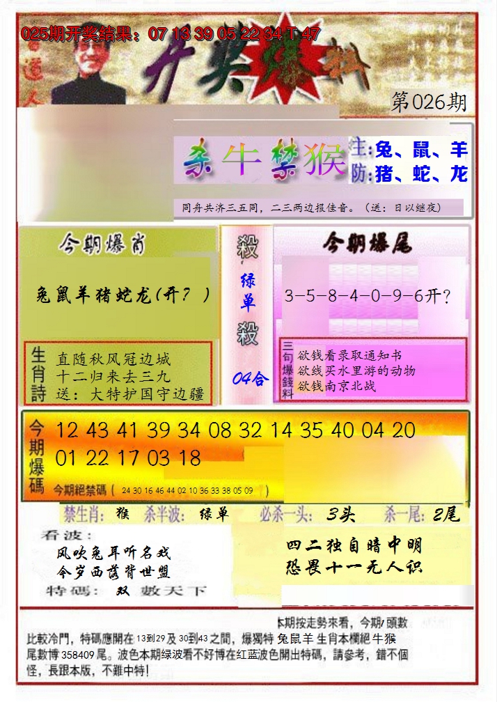 2025026期开奖爆料(新图推荐)