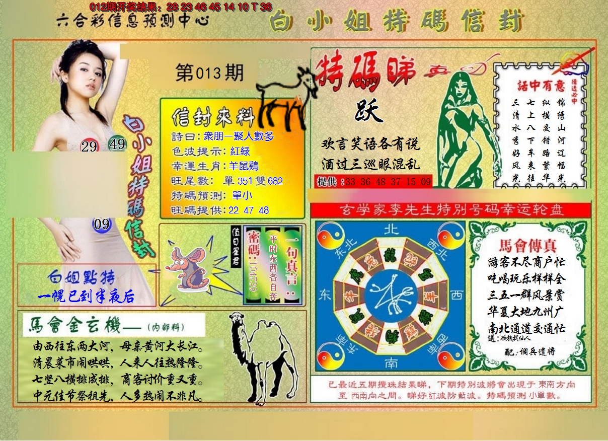 2025013期白小姐特码信封