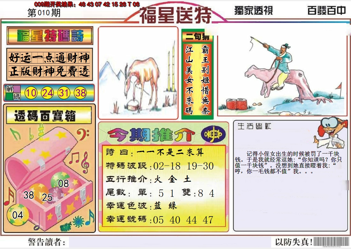 2025010期福星送特