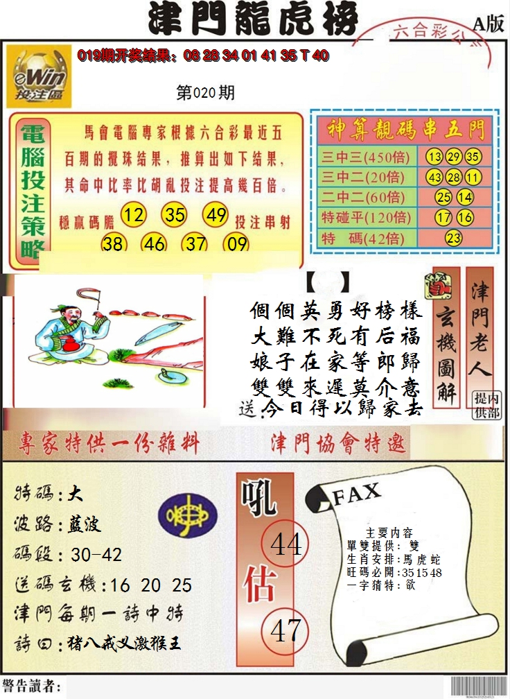2025020期津门龙虎榜A