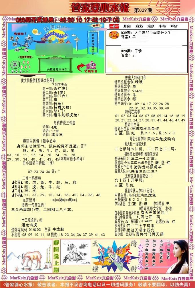2025029期管家婆心水报B