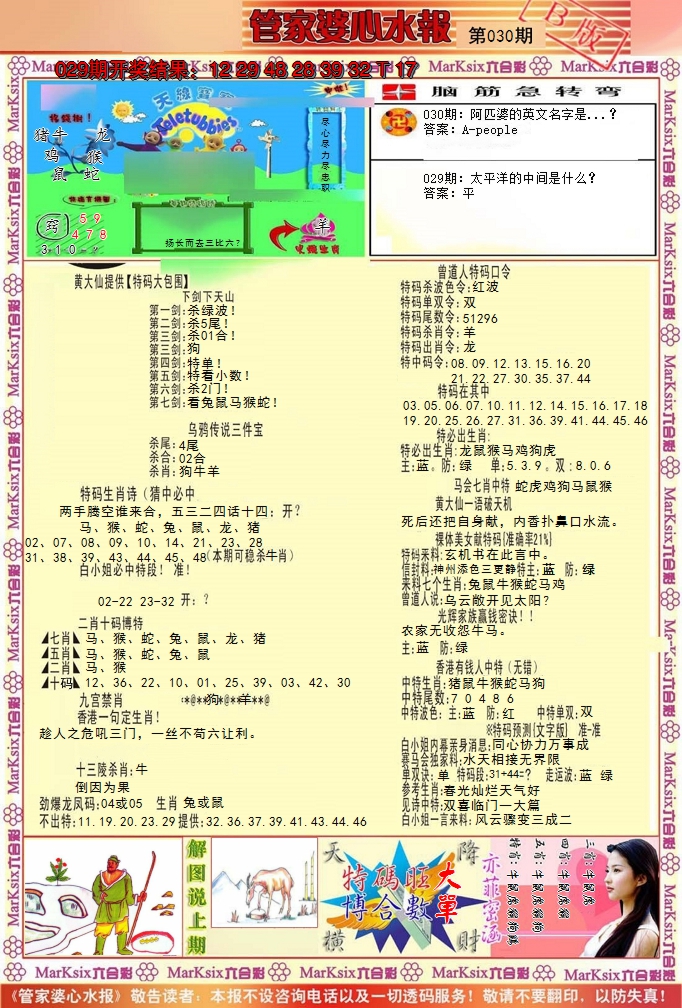 2025030期管家婆心水报B