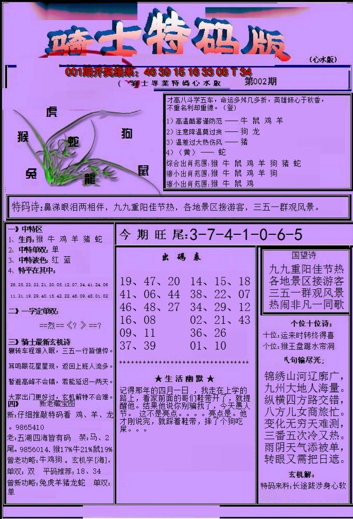 2025002期骑士特码版