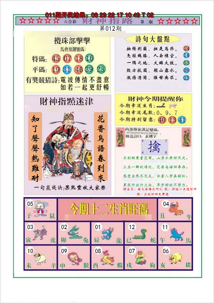 2025012期财神指路B