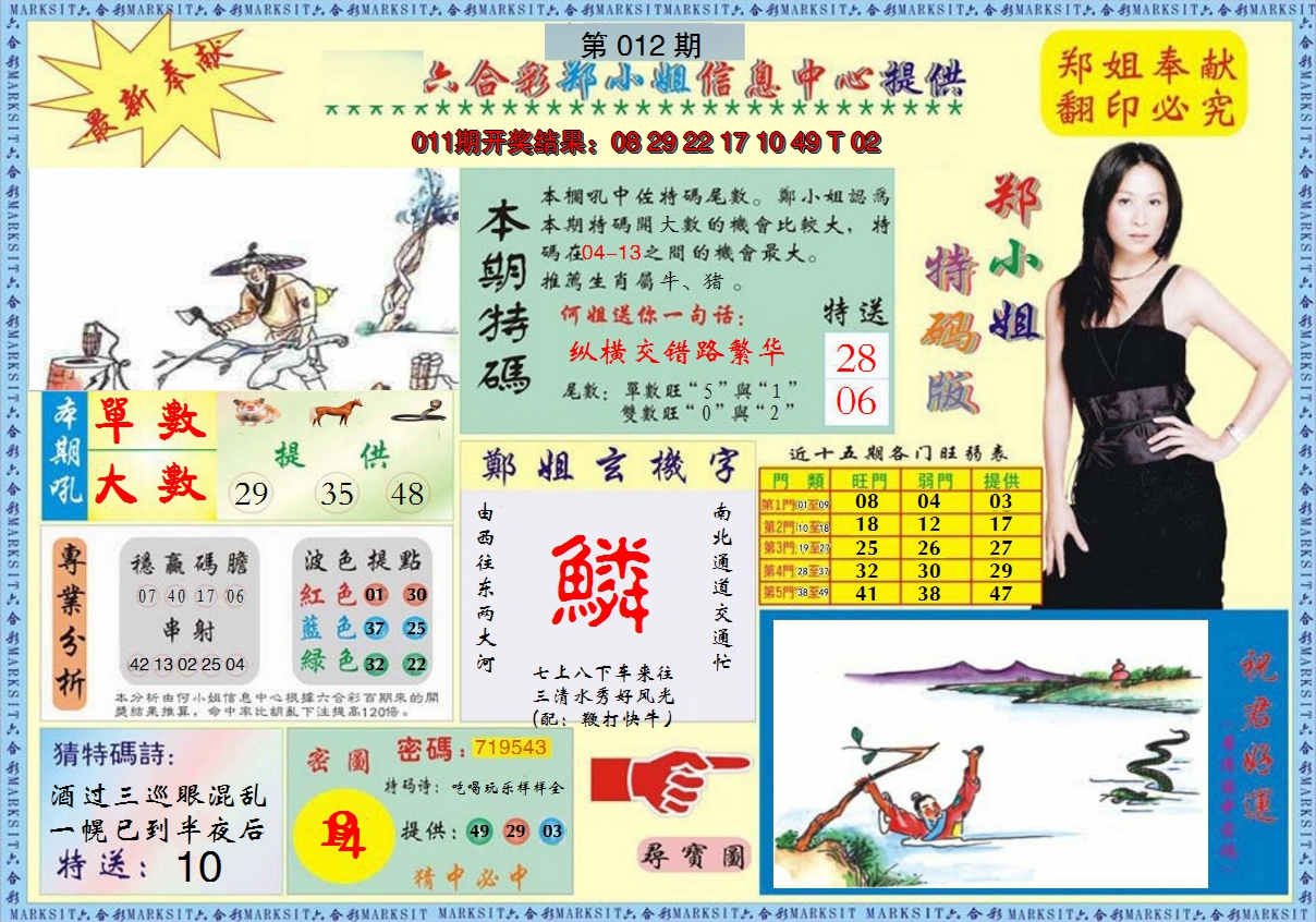 2025012期郑小姐特码报A