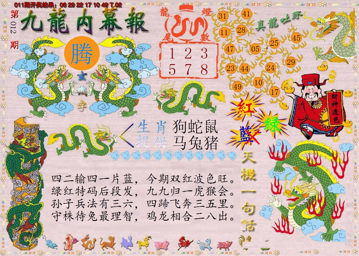 2025012期正版九龙内幕报
