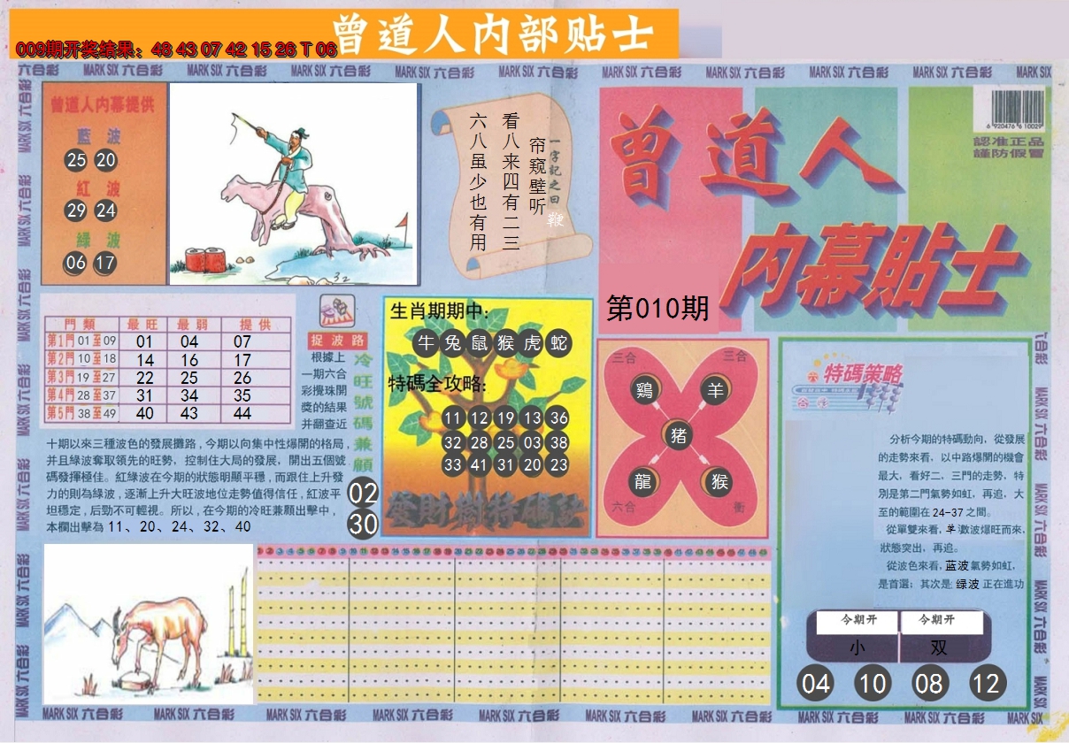 2025010期曾道人内幕贴士A