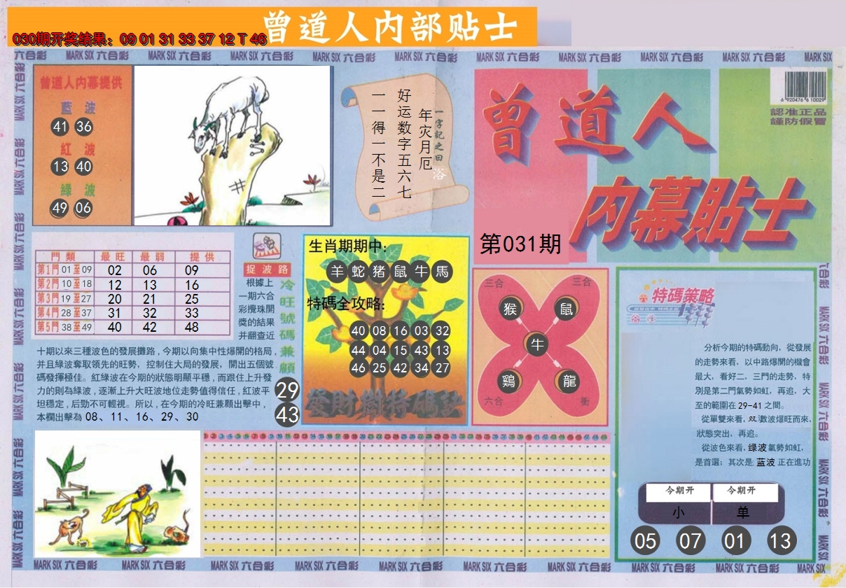 2025031期曾道人内幕贴士A