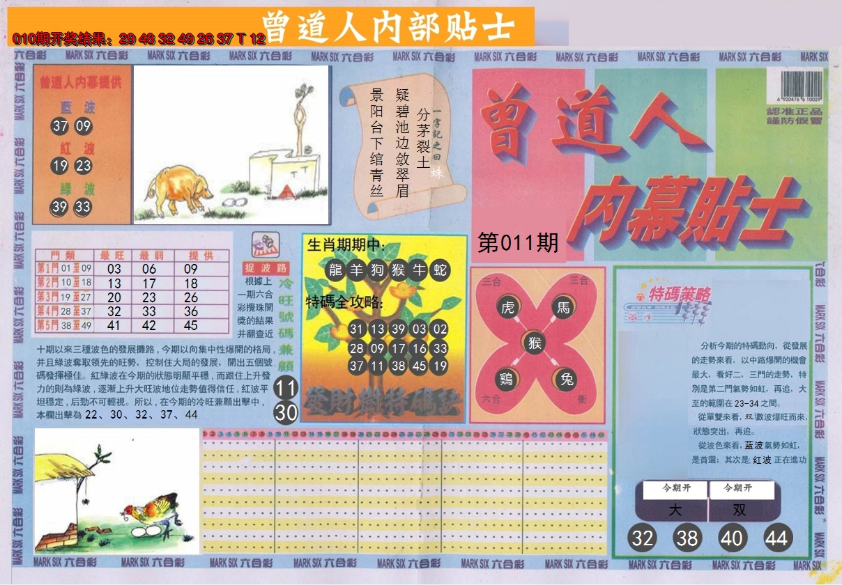 2025011期曾道人内幕贴士A