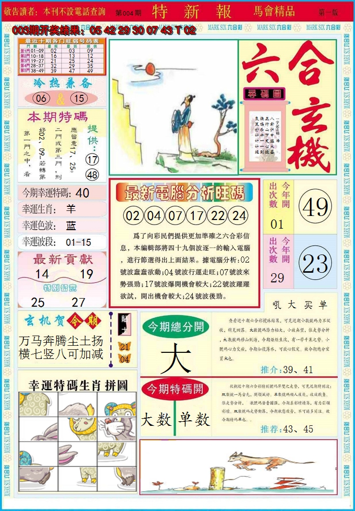 2025004期特新报A