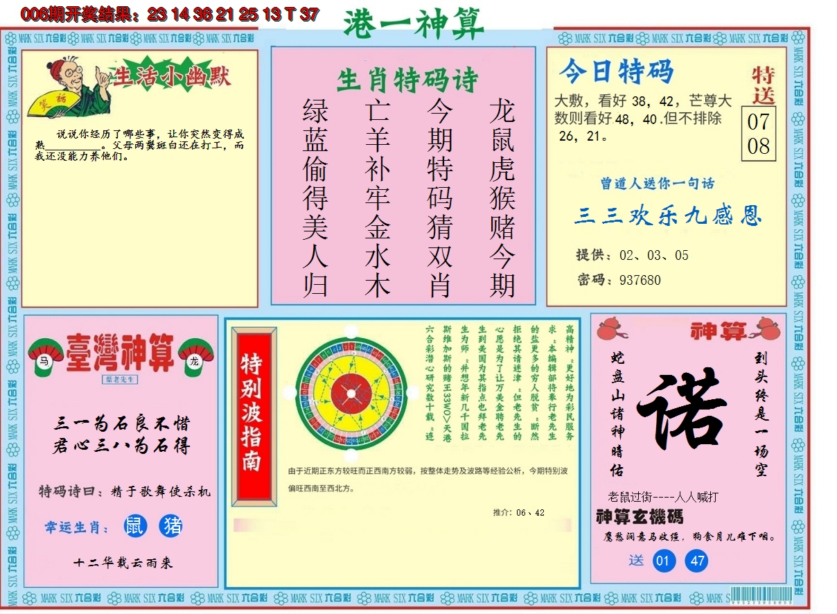 2025007期港台神算B