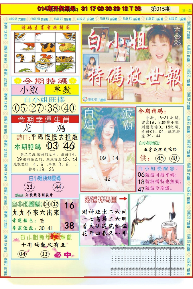 2025015期白小姐急旋风A