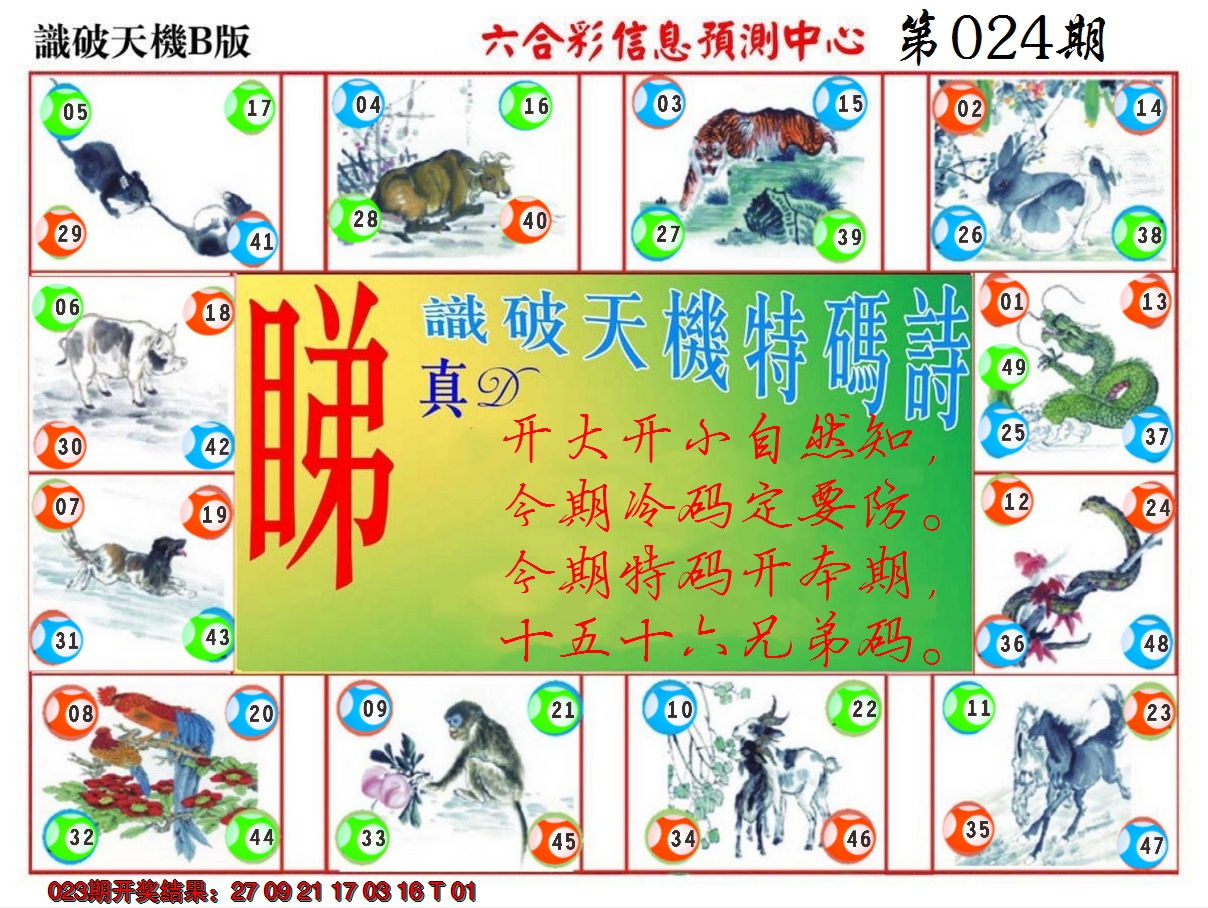 2025024期识破天机B版
