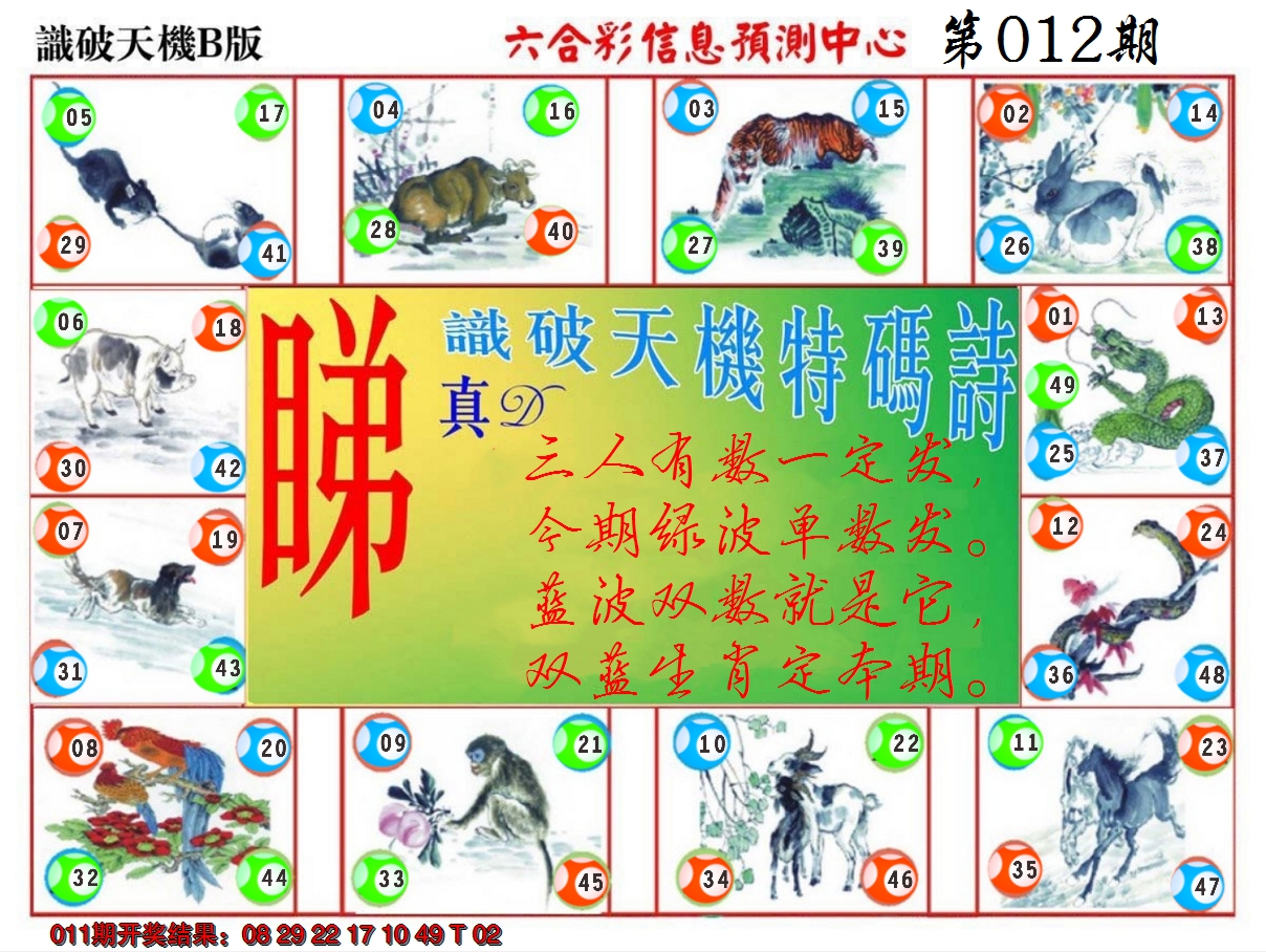 2025012期识破天机B版