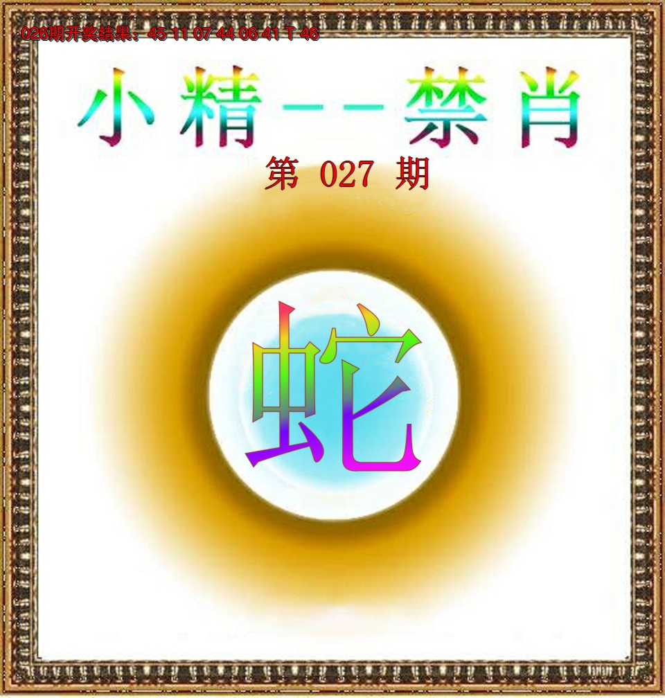 2025027期小精禁肖