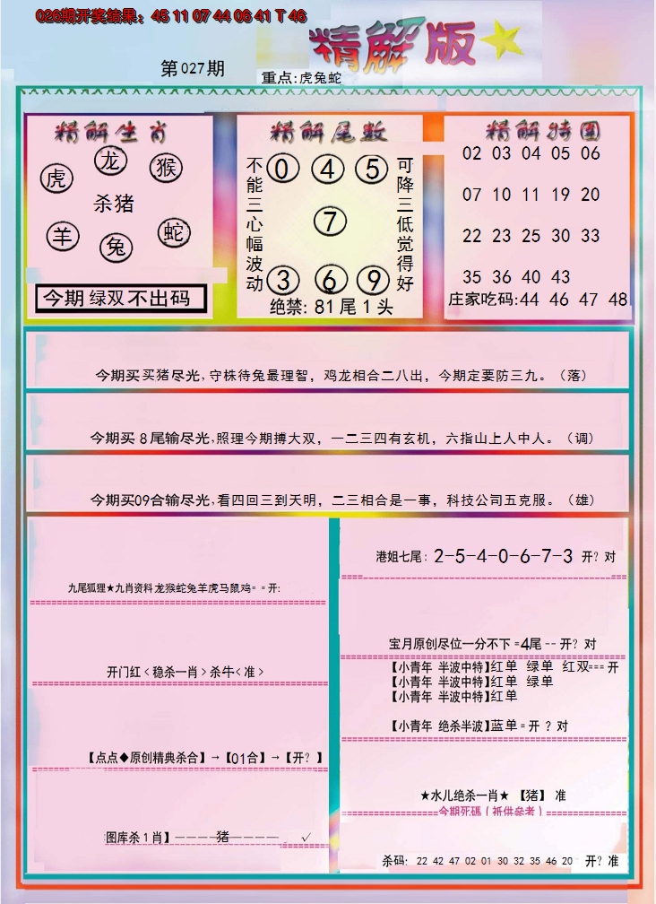 2025027期精解版