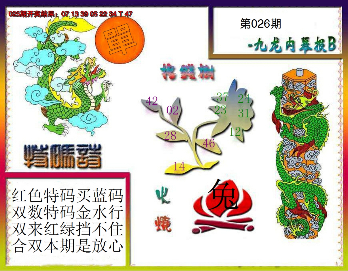 2025026期九龙内幕特肖图a
